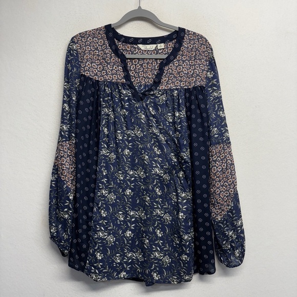 Caffe Marrakesh Tops - Caffe Marrakesh Womens 1X Plus Boho Floral Summer Top
